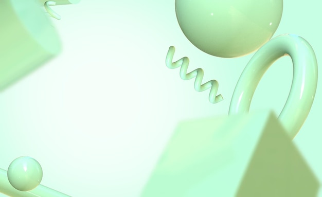 Fondo de presentación geométrica lúdica en 3D verde