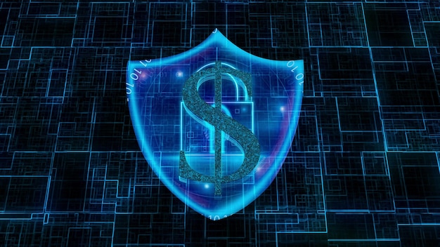 Fondo de presentación de noticias de tecnología digital de sistema de seguridad cibernética de tecnología digital