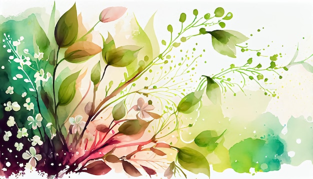 Fondo de primavera acuarela vectorial