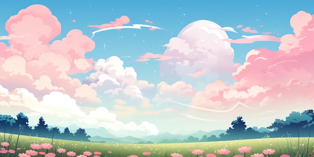 fondo de primavera estilo anime