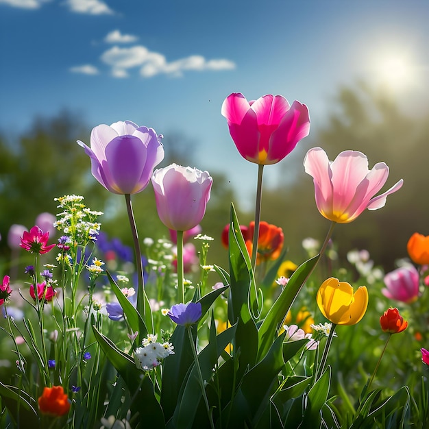 El fondo de la primavera feliz