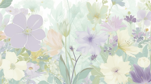 Fondo de primavera verano de hermosas flores Imagen AI generativa