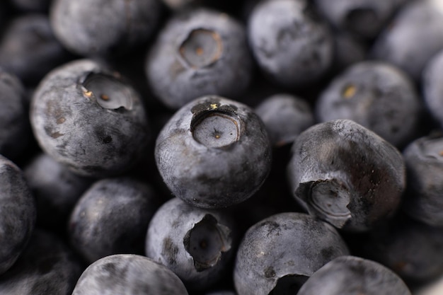 Fondo de primer plano de bayas de arándano para cocinar frutas verano