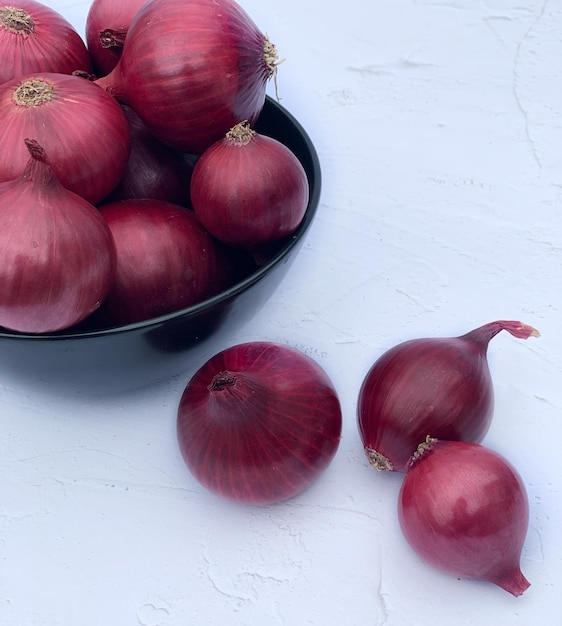 fondo de primer plano de cebolla roja.