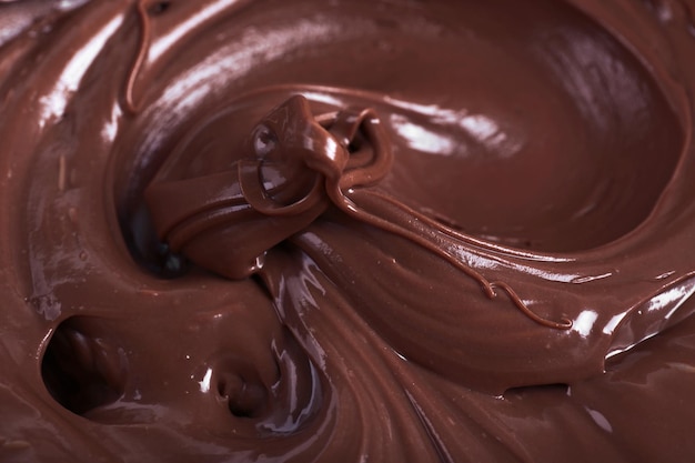 Fondo de primer plano de chocolate con leche derretida gruesa