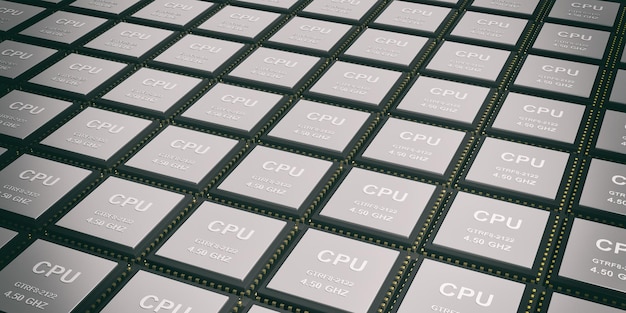 Fondo de procesadores de cpu de renderizado 3d