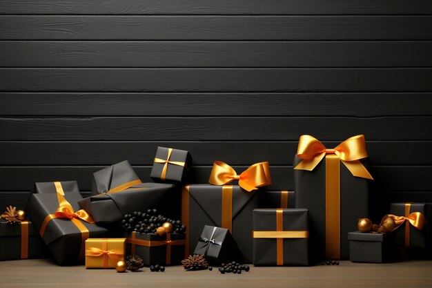 Fondo de producto mínimo para el Black Friday de Navidad, Año Nuevo y concepto de evento de ventas
