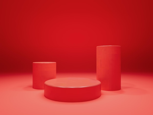 Fondo de producto rojo con varias luces de franja LED