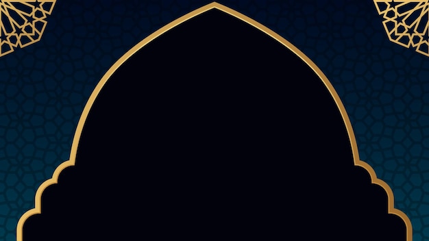 Fondo de promoción del Ramadán azul oscuro
