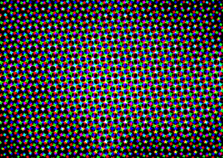 Foto fondo psicodélico con puntos de efecto 3d