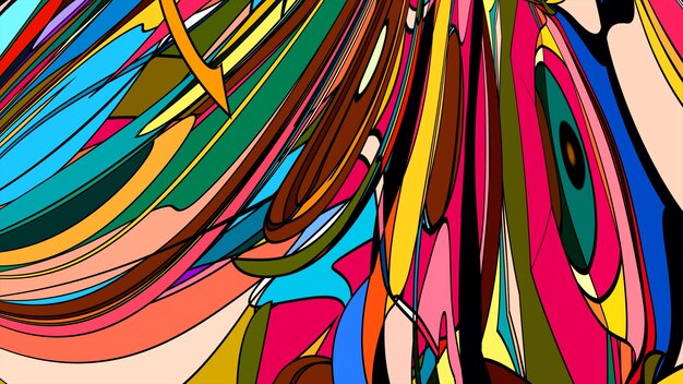 Fondo psicodélico de verano con coloridos diseños fractales fluidos