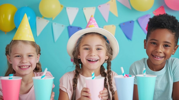 Foto fondo de publicidad para fiestas infantiles con espacio para copiar