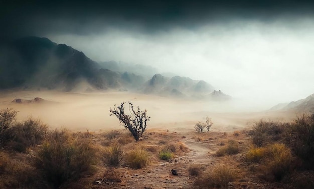 Foto el fondo de la puesta de sol en el desierto