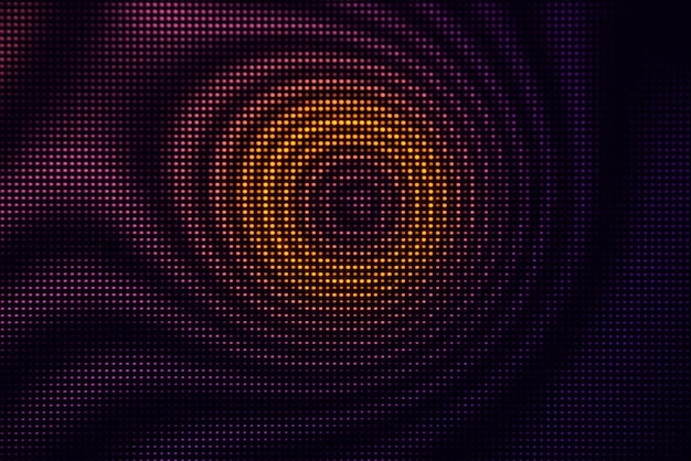 Fondo Puntos Luz Abstracta Naranja Púrpura Círculo Onda Pantalla LED Desenfocado