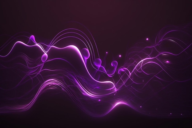 Fondo púrpura abstracto con línea ondulada brillante