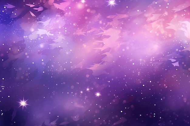 un fondo púrpura abstracto con luces brillantes y estrellas brillantes