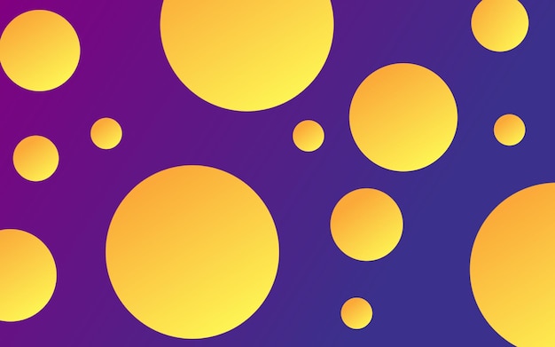 un fondo púrpura y amarillo con círculos y un fondo pórpura
