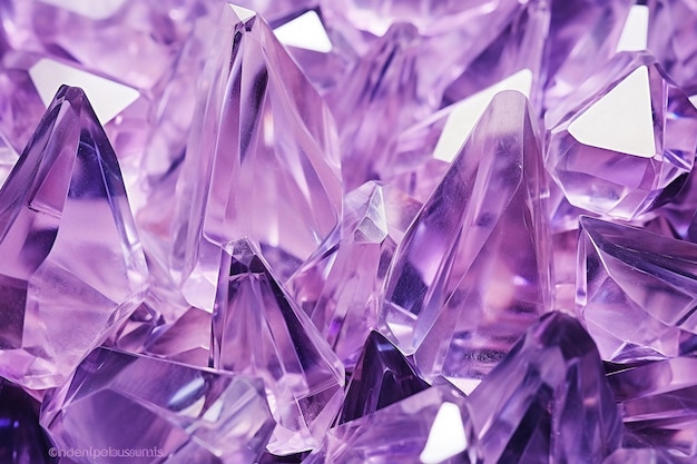 Fondo púrpura con cristales de hielo abstractos