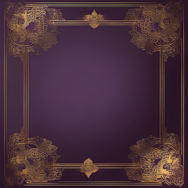 Foto un fondo púrpura con un marco dorado con un fondo pórpura con un diseño que dice quot x quot