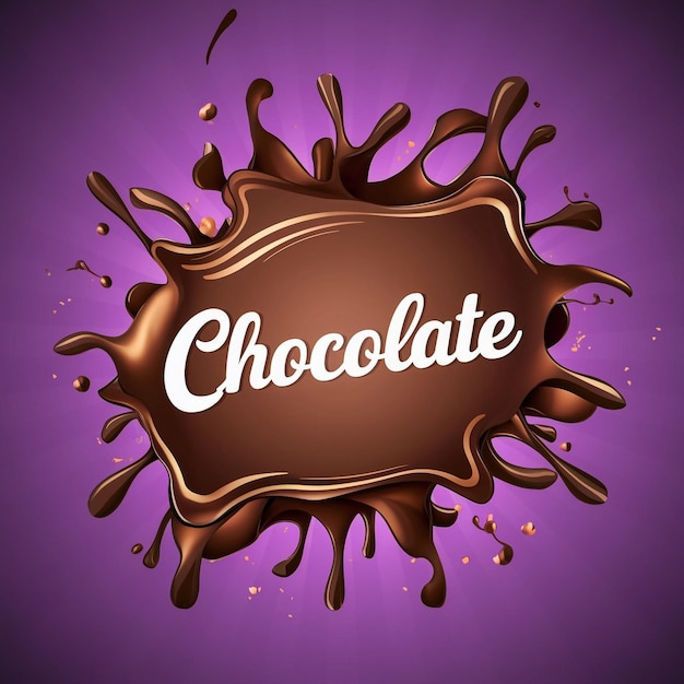 un fondo púrpura con la palabra chocolate escrita en él
