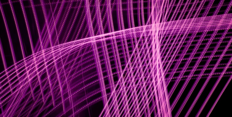 Foto un fondo púrpura con un patrón de líneas