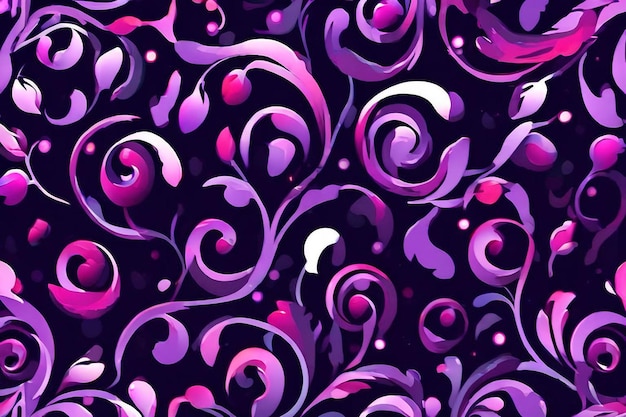 Foto un fondo púrpura con remolinos púrpuras y rosas y remolinos purpúreos