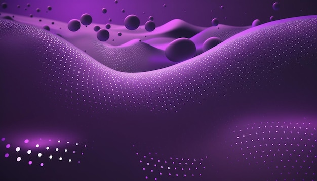 Fondo púrpura techno 3D con puntos fluidos