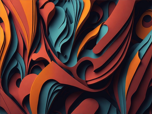 Un fondo que presenta formas abstractas vívidas con sutiles curvas AI Generative