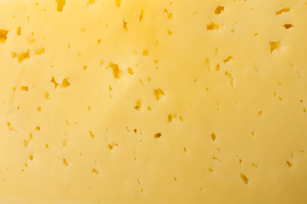 Fondo de queso suizo amarillo fresco con agujeros