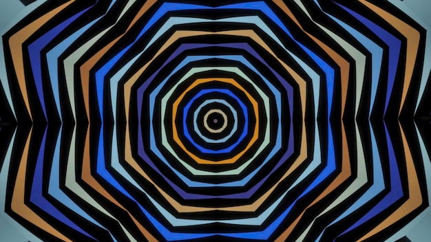 Fondo radial abstracto con animación de patrones en movimiento de colores animación de dibujos animados caleidoscopio