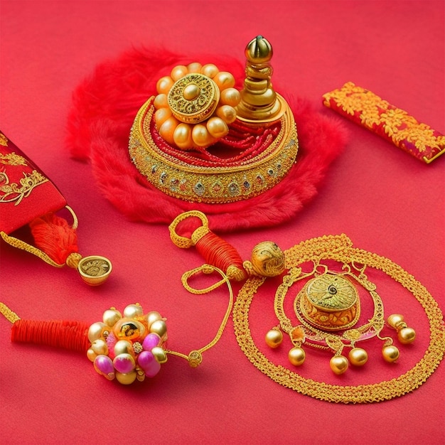 Fondo de Raksha Bandhan con un elegante Rakhi