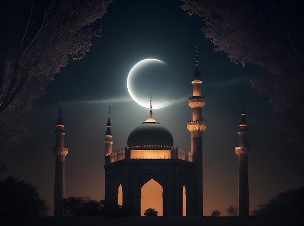 El fondo del Ramadán es oscuro.