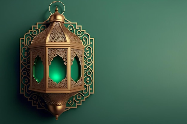 fondo de ramadán con linterna árabe y espacio en blanco para maqueta de texto