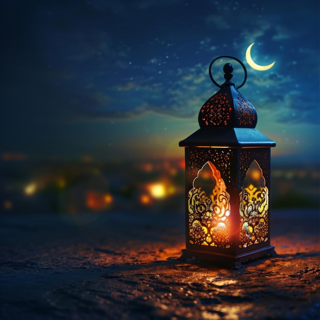 Fondo de Ramadán con una linterna Concepto de Kareem del Ramadán Sagrado