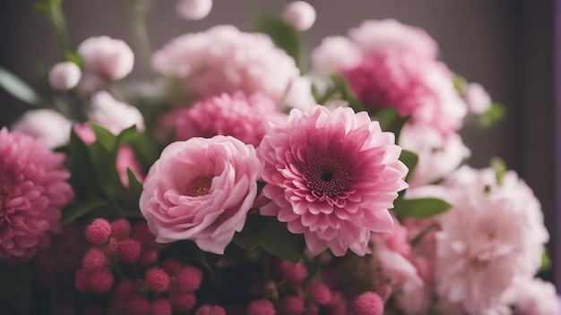 Fondo de ramo de flores de colores rosa