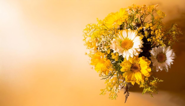 fondo ramo de flores coloridas vista superior arte de moda colores claros amarillos