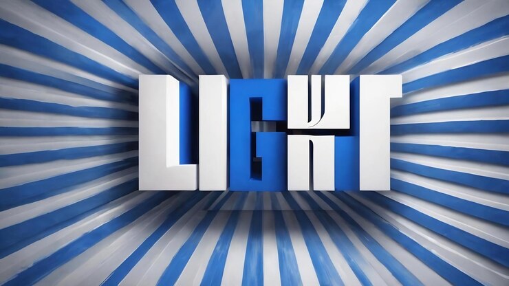 Foto un fondo a rayas azules y blancas con las palabras " luz " en el medio
