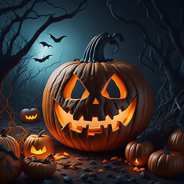 Fondo realista de calabaza de Halloween Abraza lo espeluznante