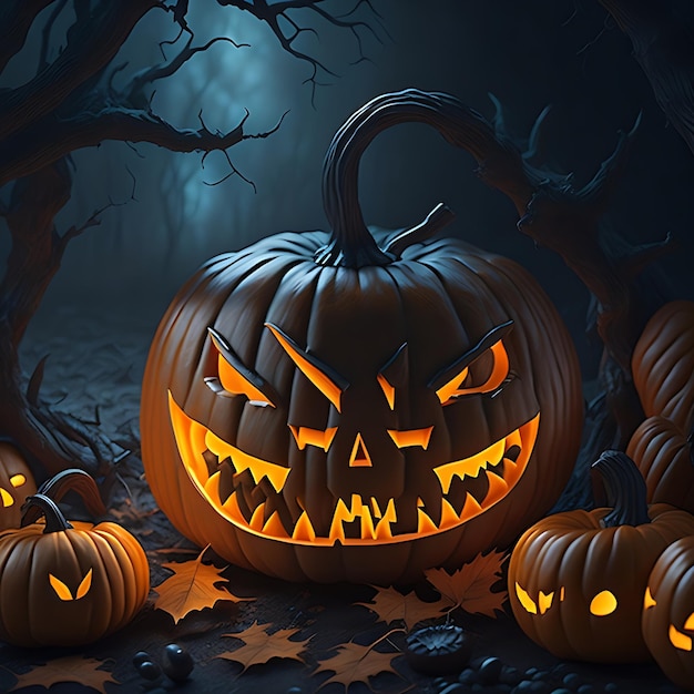 Fondo realista de calabaza de Halloween Abraza lo espeluznante