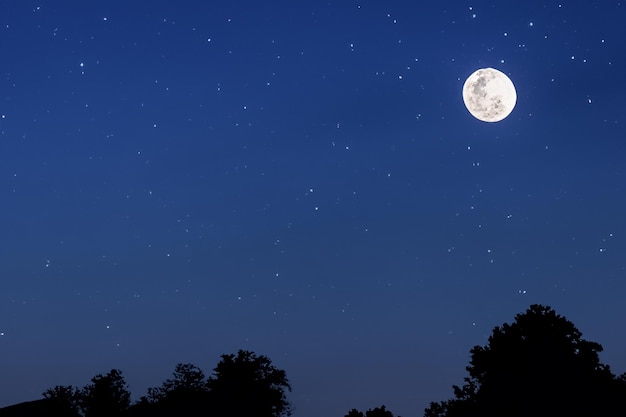 Fondo realista del cielo de luna llena