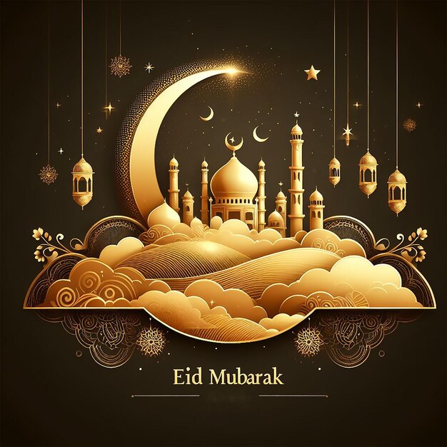 El fondo realista de Eid Mubarak con velas