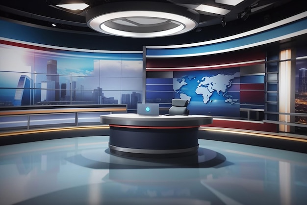 El fondo realista del estudio de noticias