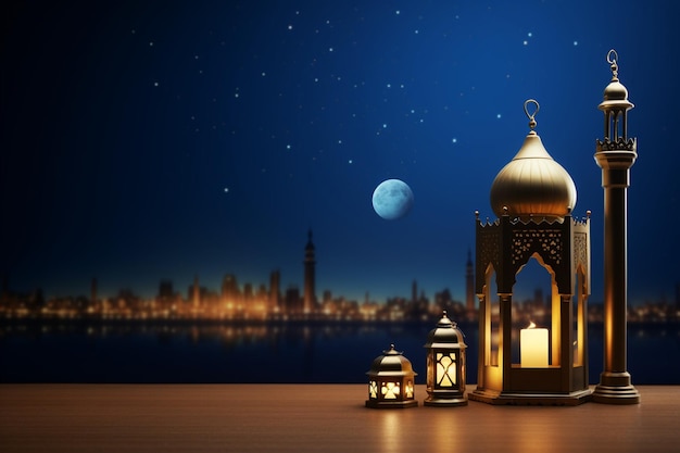 El fondo realista del festival tradicional de Eid Mubarak