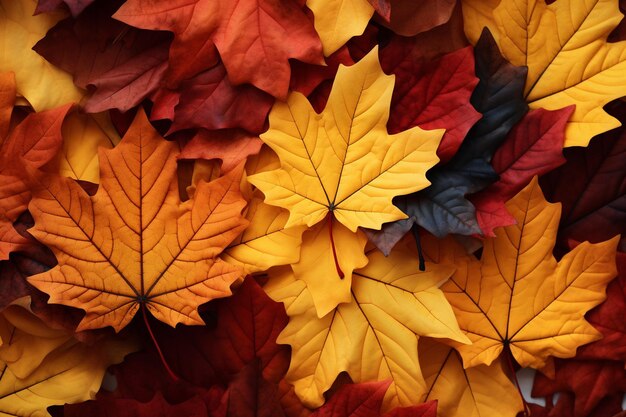 Fondo realista de otoño con hojas borrosas