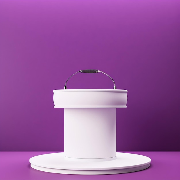 Foto fondo realista púrpura y blanco del podio