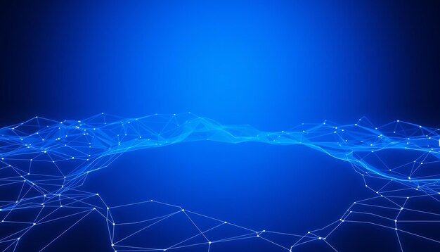 Fondo de red digital azul abstracto con líneas brillantes