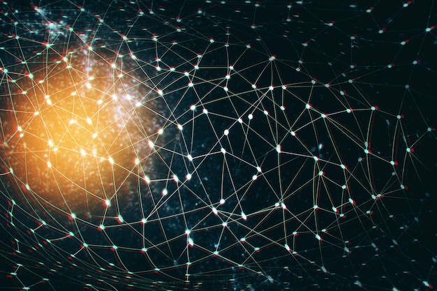 Fondo de la red de estrellas brillantes