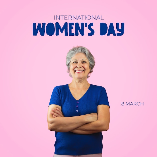 Fondo para redes sociales con mujer madura sonriente