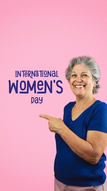 Fondo para redes sociales con mujer madura sonriente