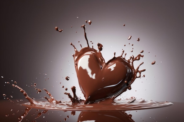 Fondo de regalo romántico de corazón de chocolate Generativo ai